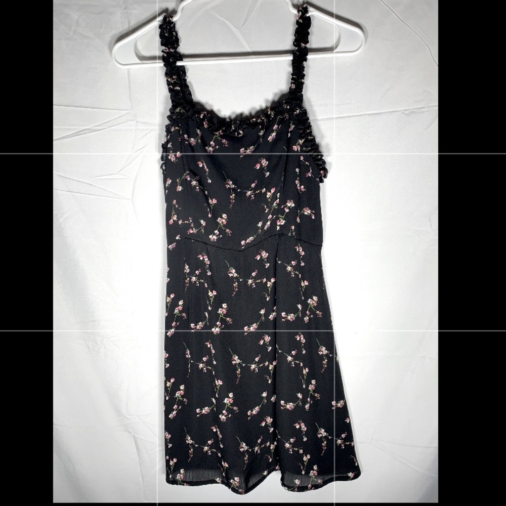 LULUS ruffle detail floral skater dress